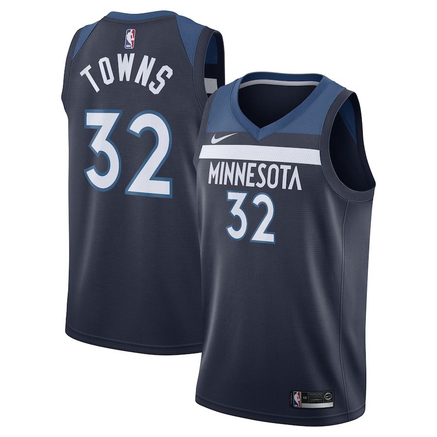Men Minnesota Timberwolves #32 Karl-Anthony Towns Nike Navy Diamond Swingman NBA Jersey